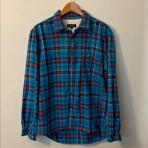 Lyle & Scott Vintage Men’s XL Flannel Shirt‎ Check Plaid Blue Red